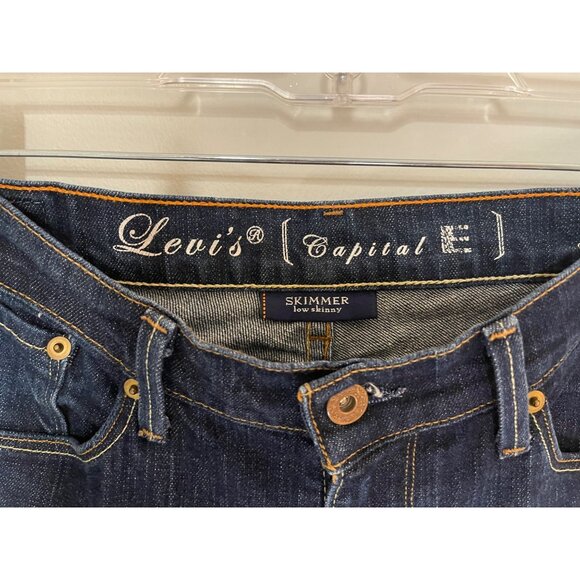 Levis Capital E Skimmer Low Skinny Jeans 31 Dark Wash Denim - Picture 2 of 9